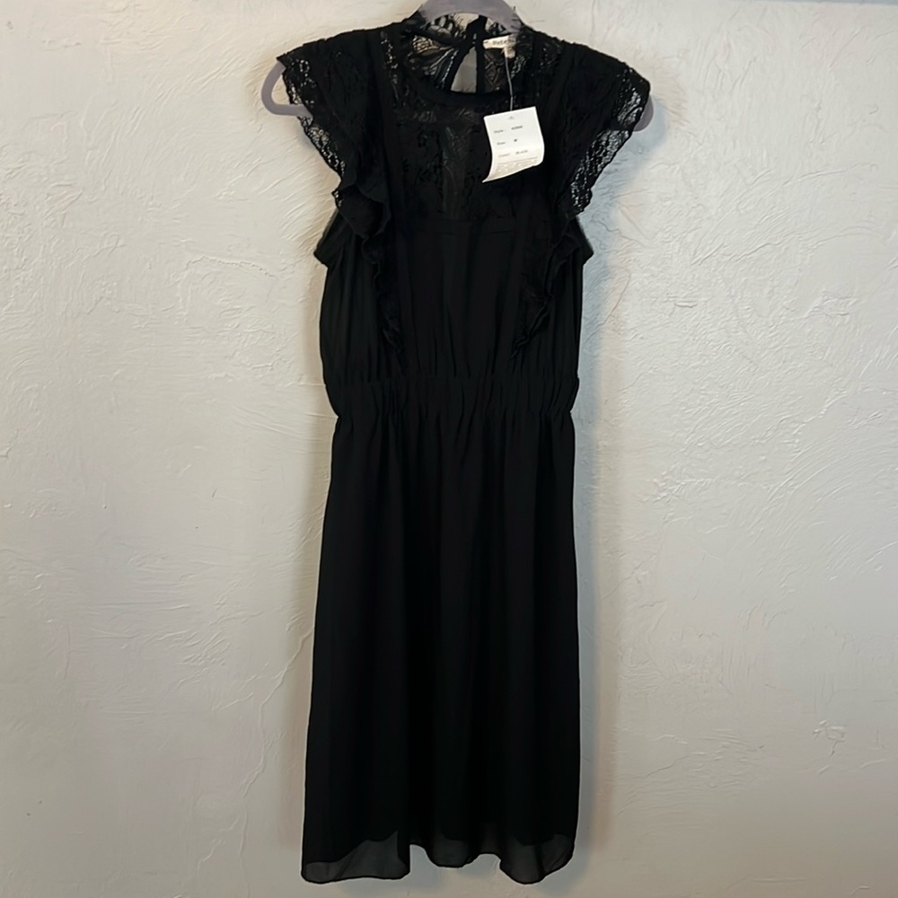 NWT Rebellion Black Lace open back dress